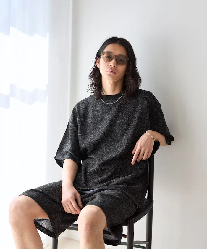 Dry Touch Summer Tweed Short Sleeve Crew Neck