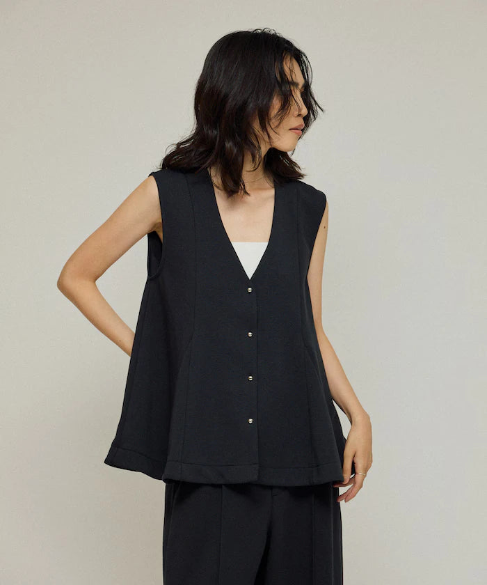 Peplum Silhouette V-Neck Gilet / Vest