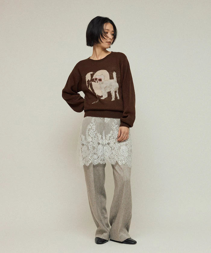 Sweat-like Animal Jacquard Knit