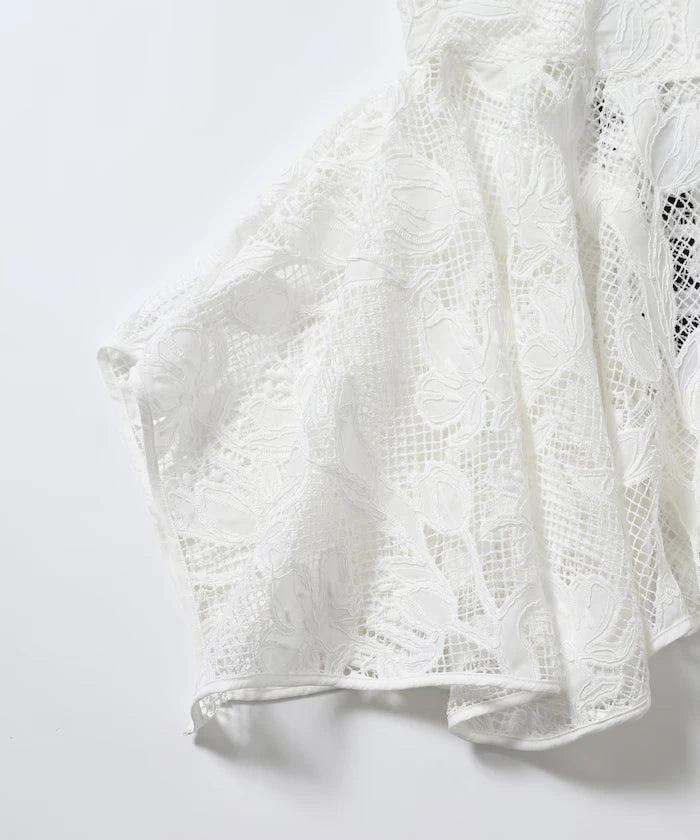 Flower Motif Batten Lace Iris Hem Camisole Top 【Limited Edition】