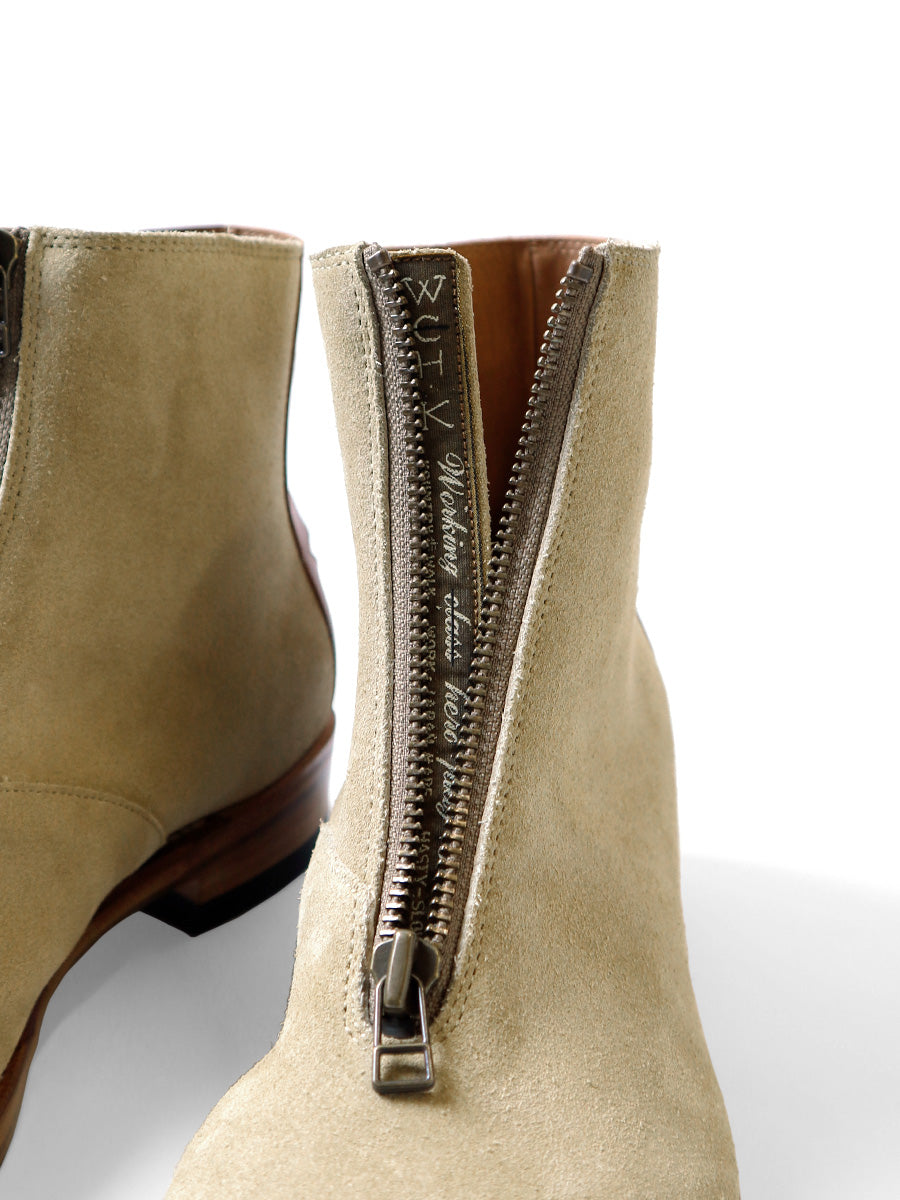 Suede Leather ZIP UP Cafe Race Frisco Boots