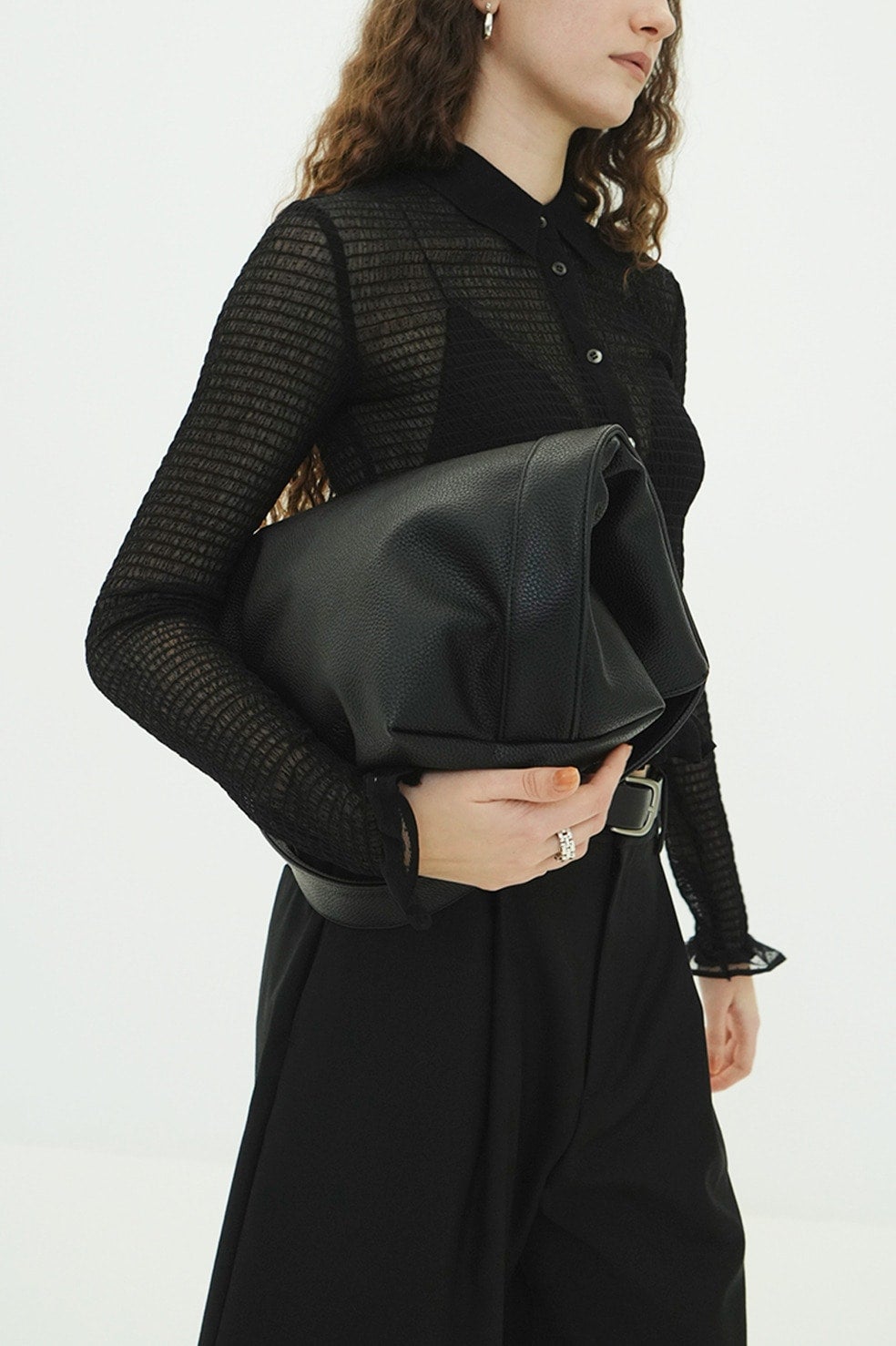 FAKE LEATHER LARGE TOTE BAG