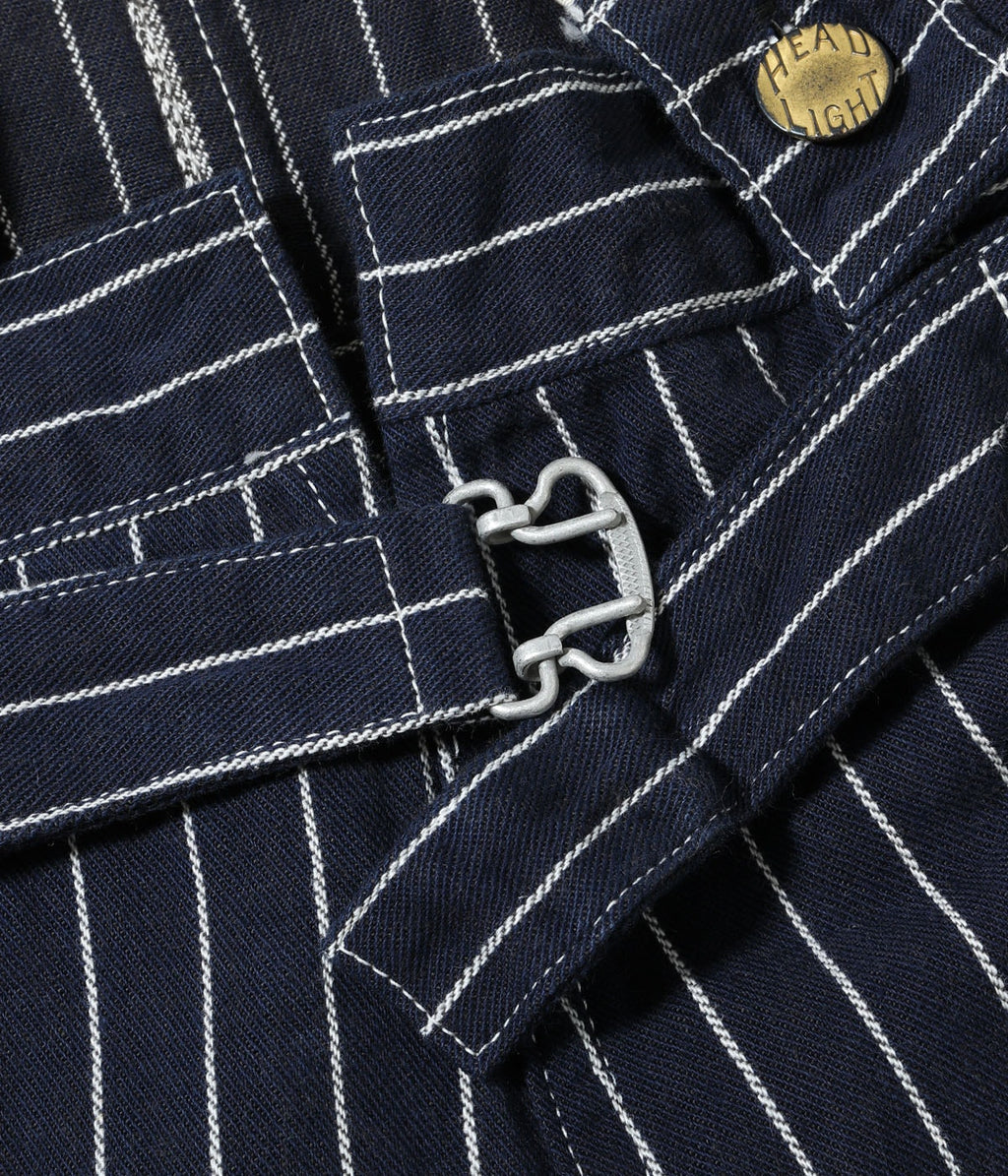 HEADLIGHT 8oz. SPECIAL WOVEN STRIPE DENIM LOW BACK OVERALLS