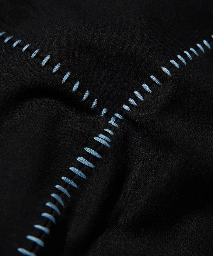 Box Silhouette Contrast Ladder Stitch Crew Neck T-Shirt