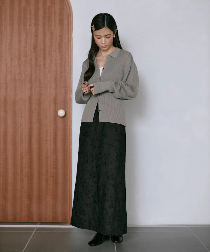 Flower Embroidery I-Line Easy Skirt