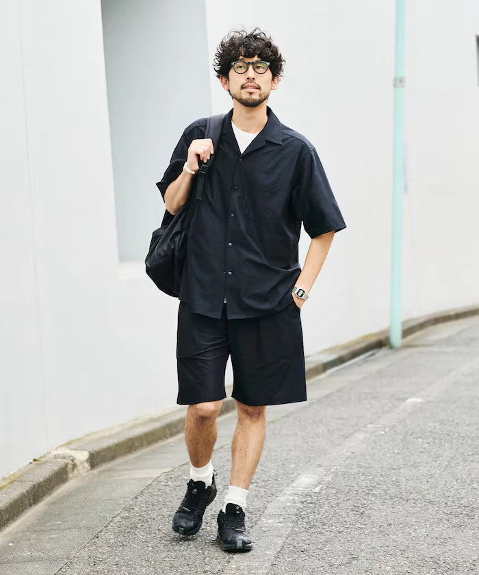 Open Collar Short Sleeve Shirt & Easy Shorts Travel Setup Fabric by SOLOTEX(R)