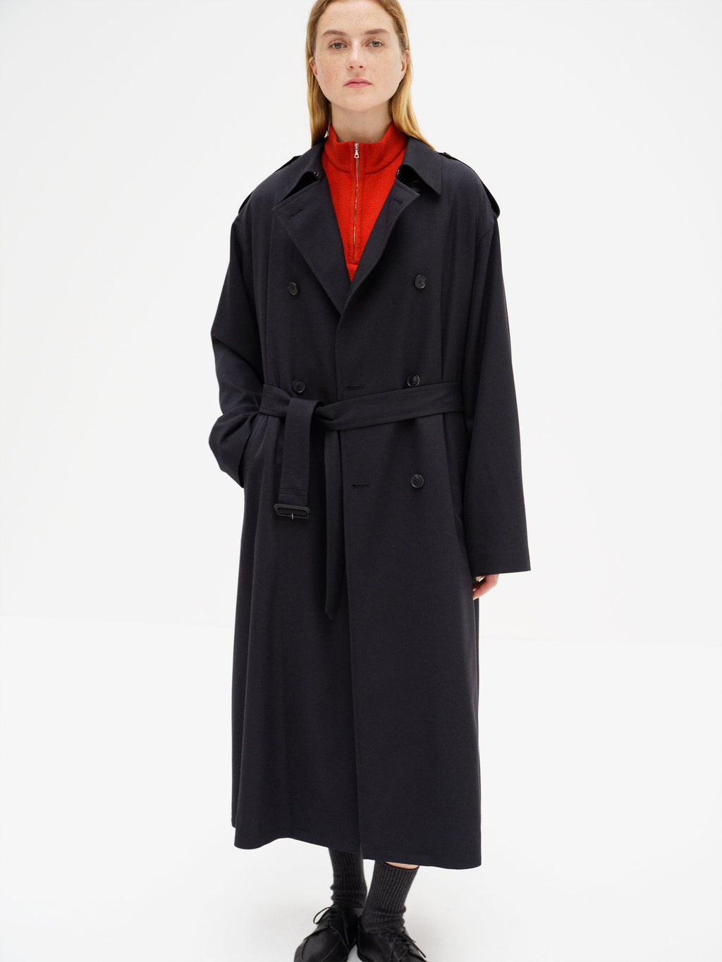 ULTRA FINE WOOL TRENCH COAT WITH DETACHABLE LINER