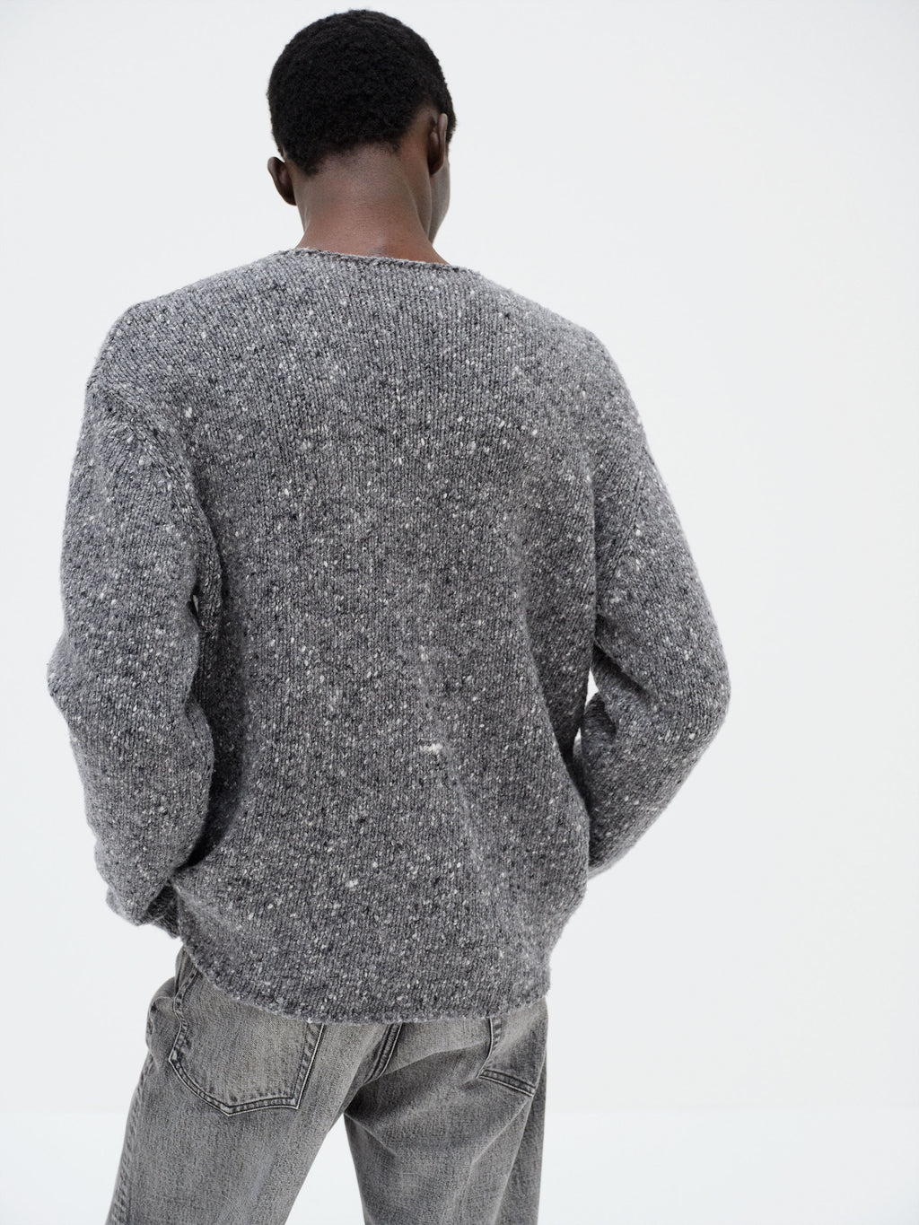 LOW-GAUGE HOMESPUN TWEED KNIT P/O