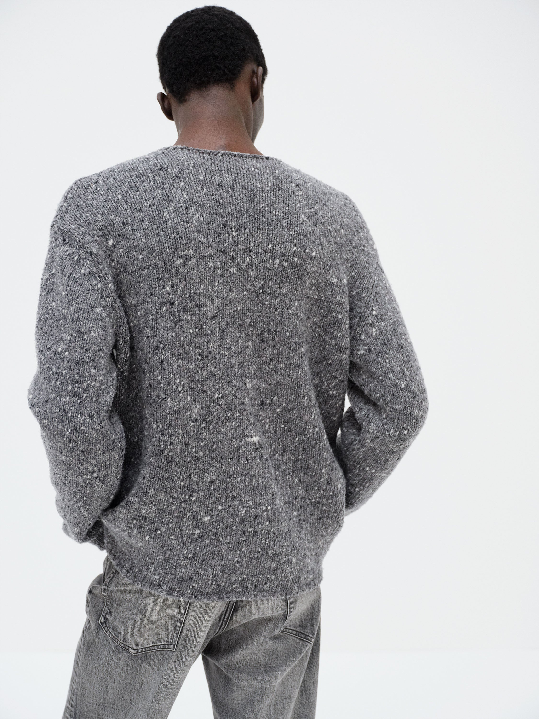 LOW-GAUGE HOMESPUN TWEED KNIT P/O