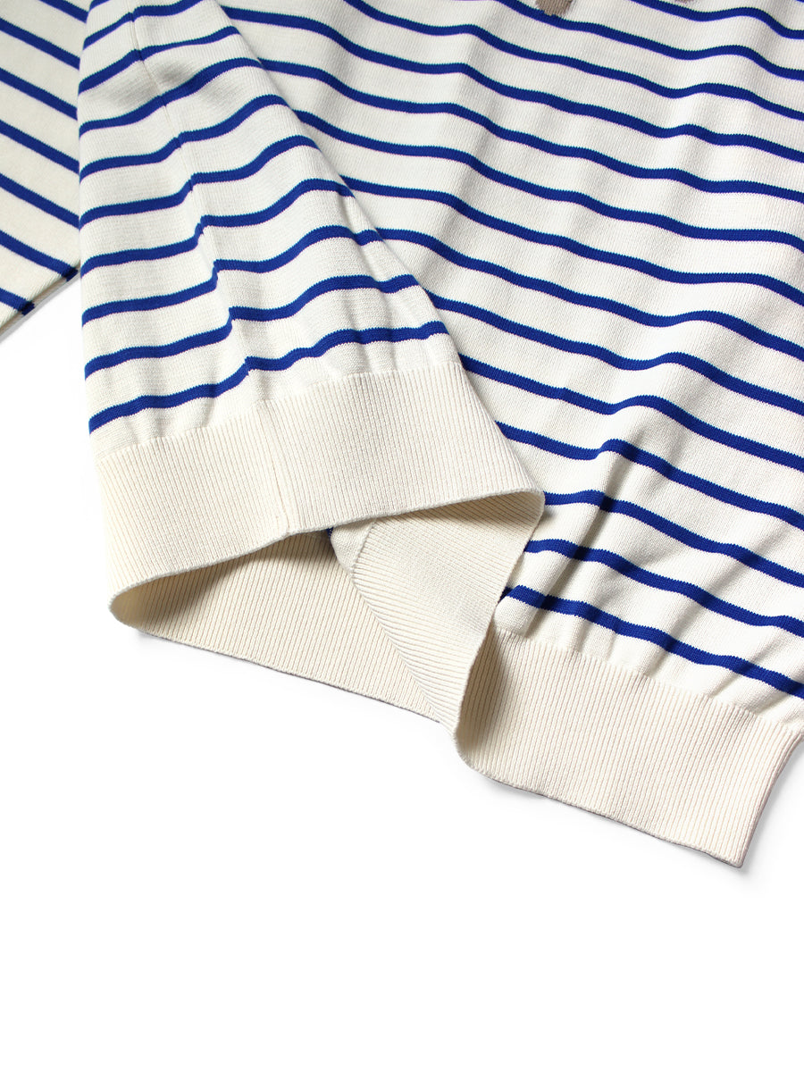 12G Panel Border Knit Boat Neck Sweater(...