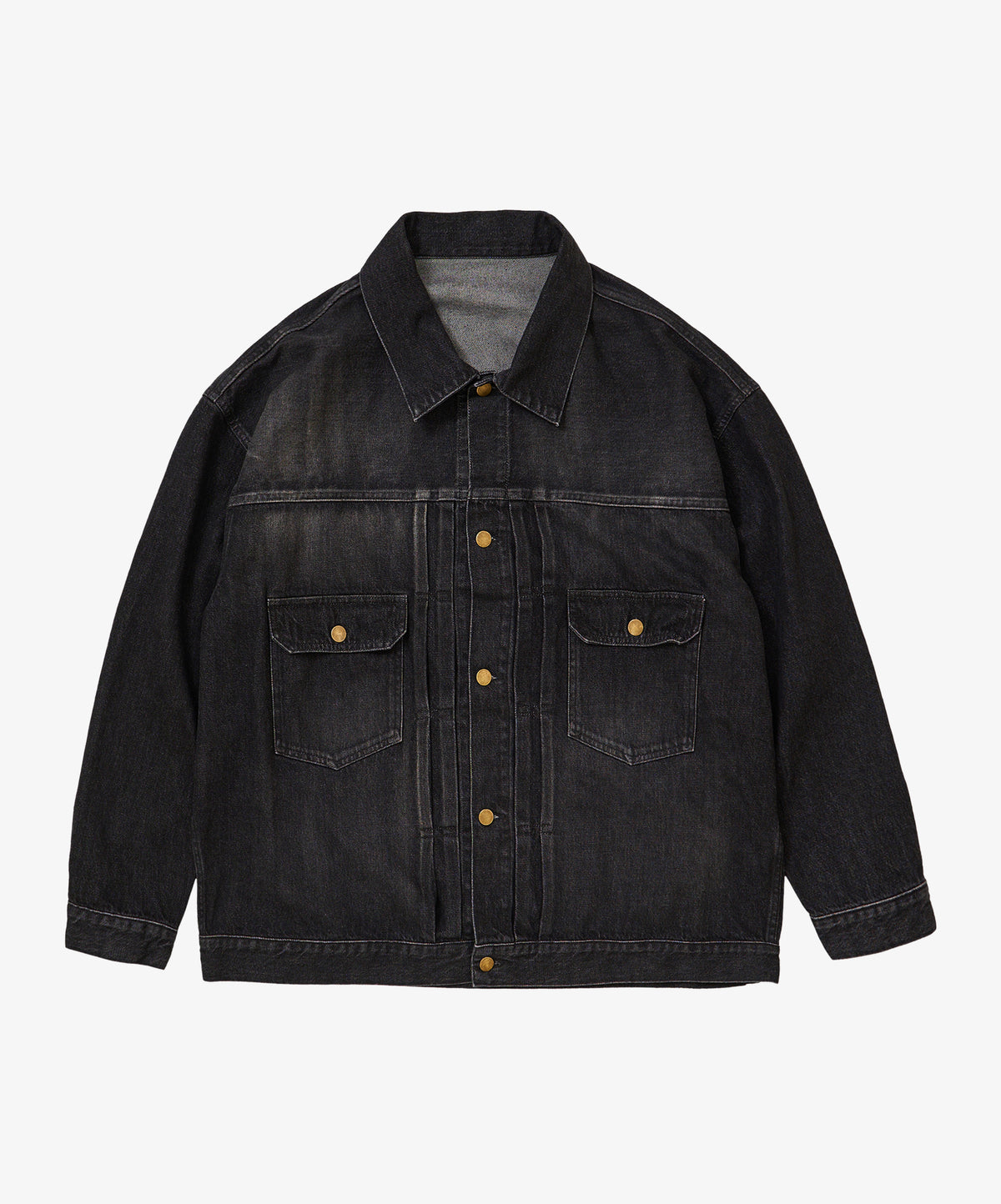 trucker jacket black denim damaged