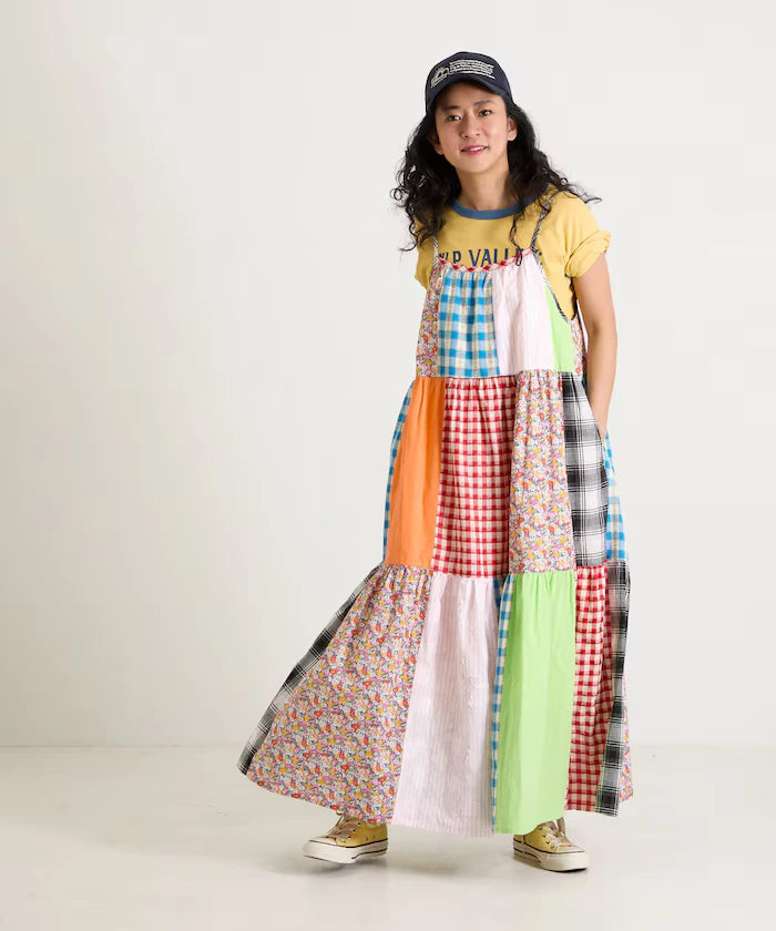 Patchwork Three-Tiered Camisole Dress