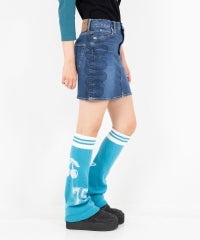 Snake Loop Tight Denim Skirt