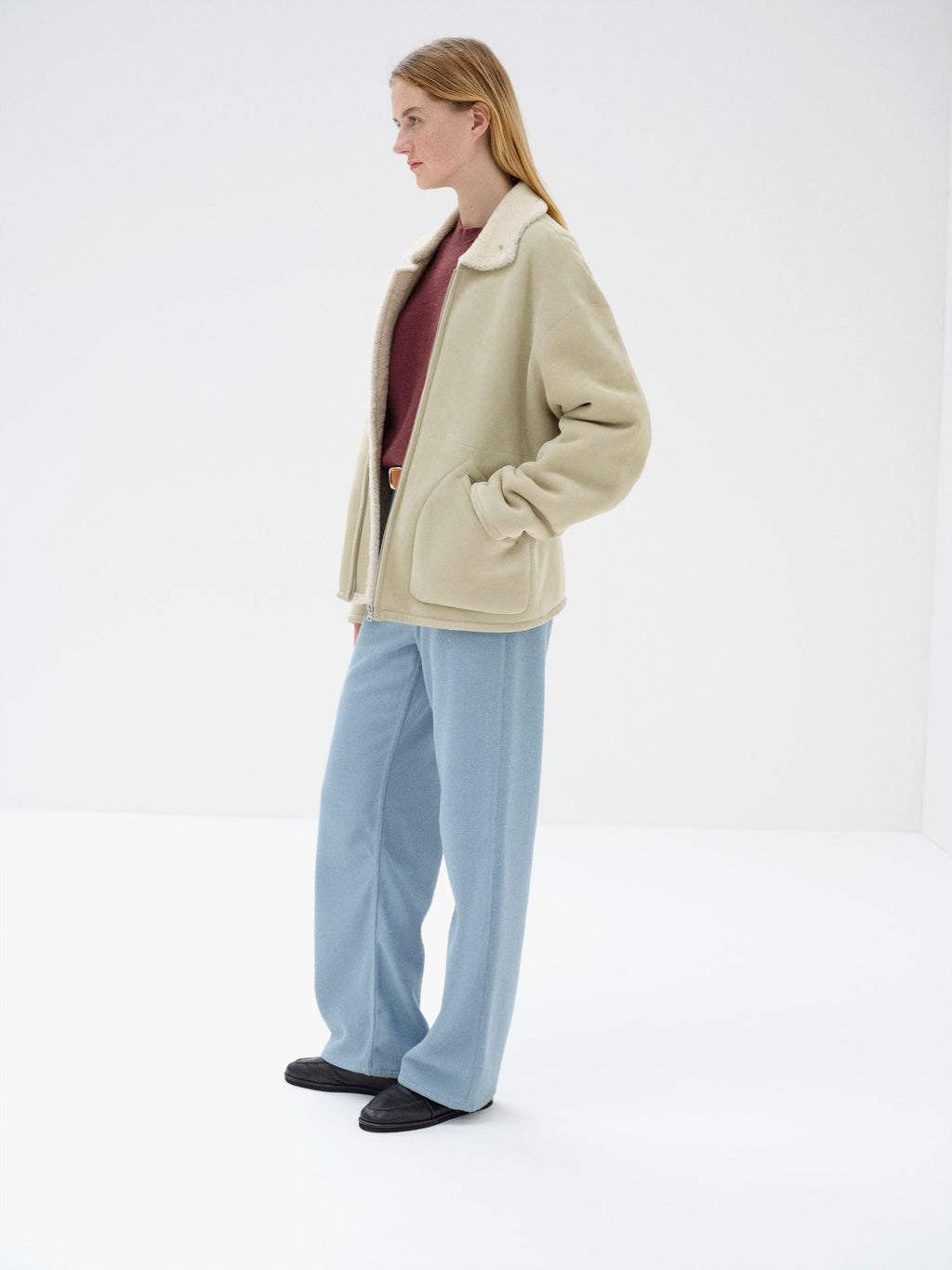 MERINO MOUTON ZIP BLOUSON