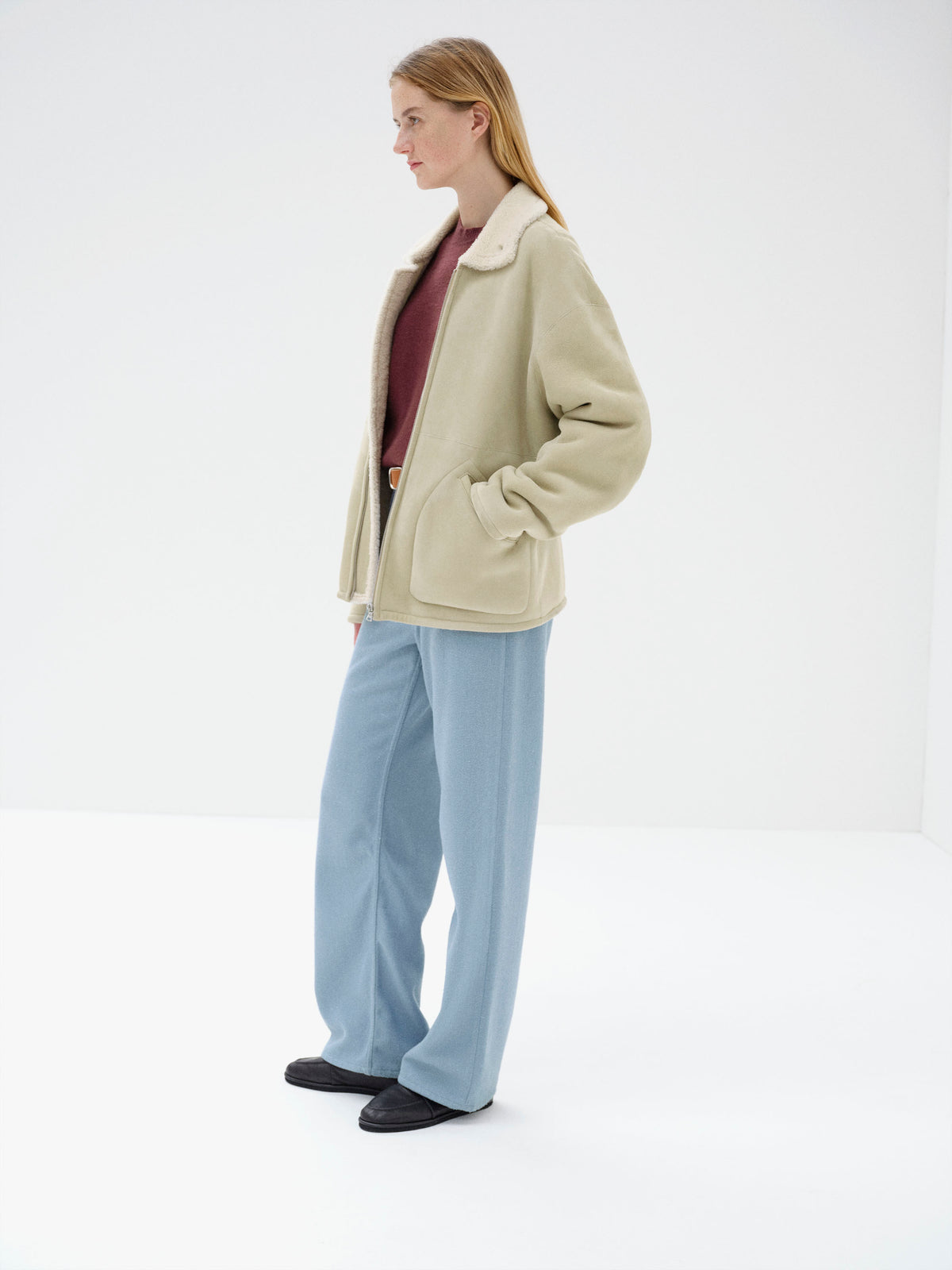 MERINO MOUTON ZIP BLOUSON