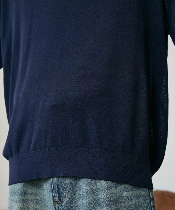 LOVE POP STUDIO Collar Layered Knit Polo Shirt Limited Edition