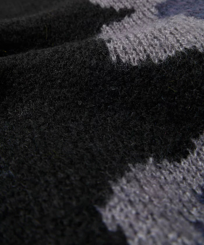 All-over Pattern Double Jacquard Knit Crew Neck Pullover / Relaxed Fit