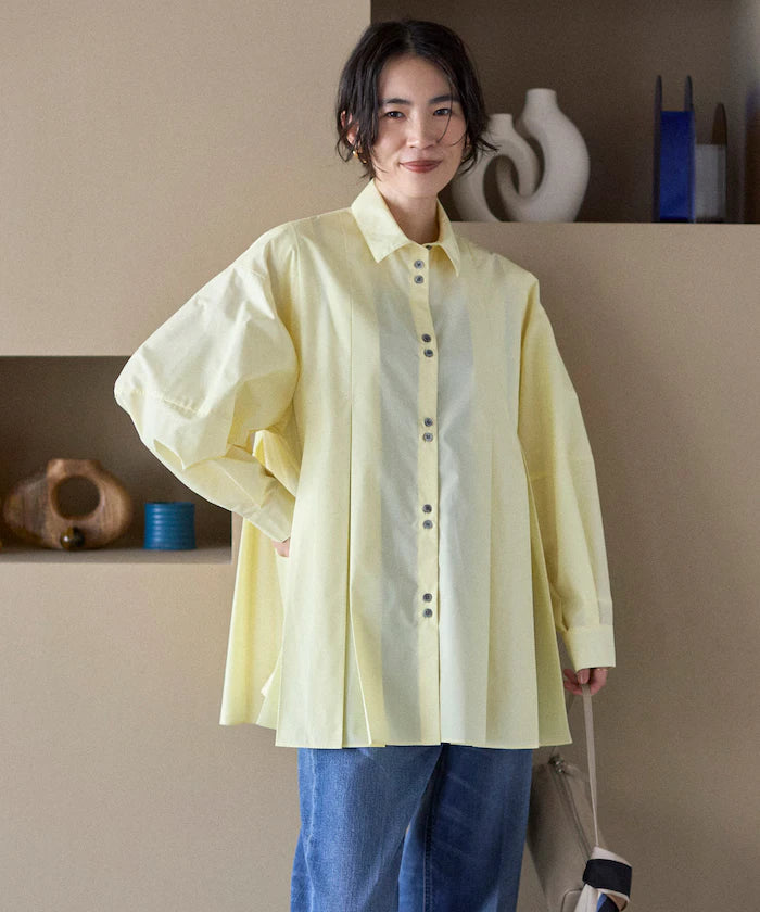 Box Stacked Balloon Sleeve Long Sleeve Shirt