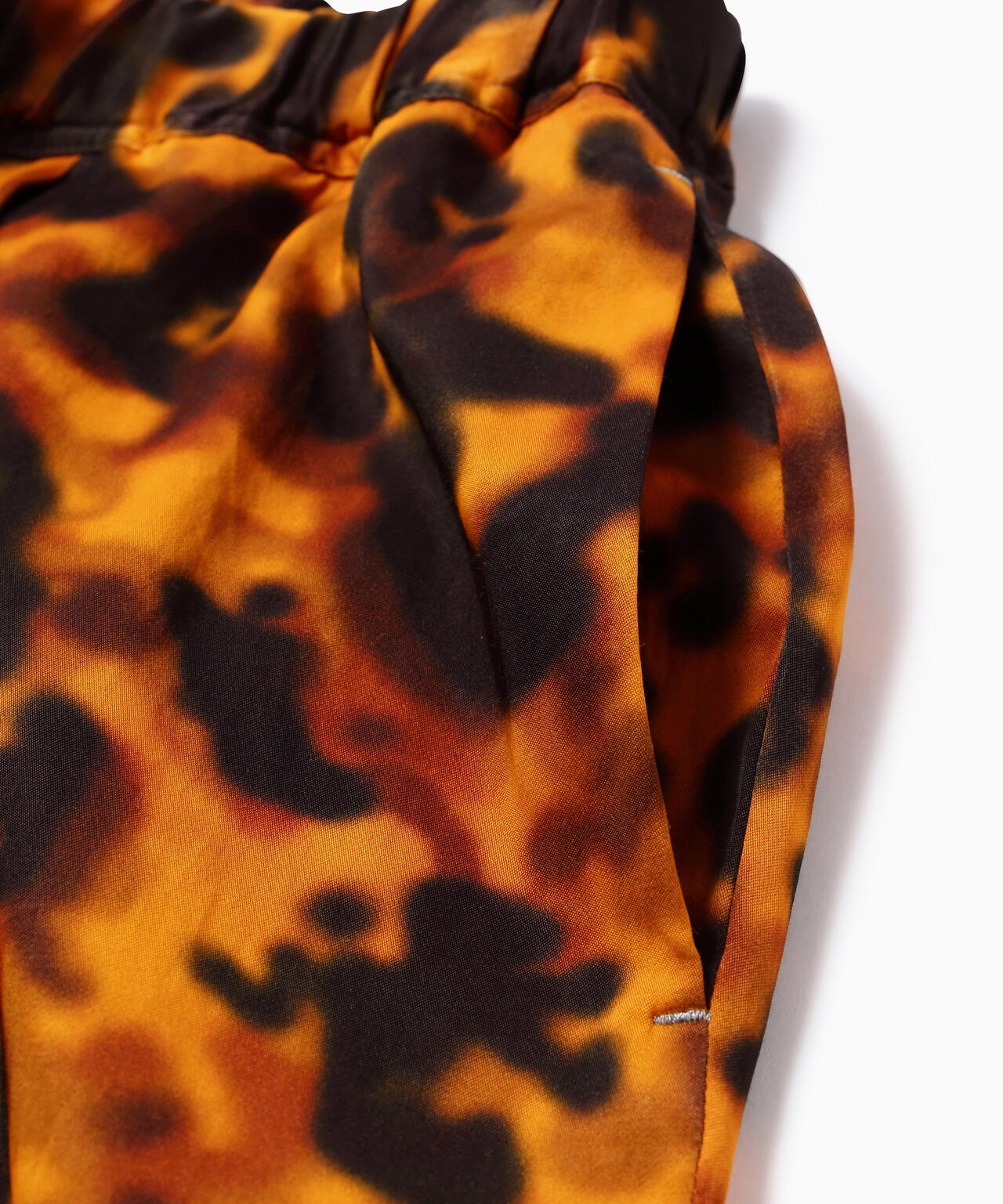 printed satin pants