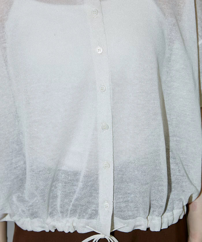 Washable Linen Hem Cord Summer Knit Cardigan Limited Edition