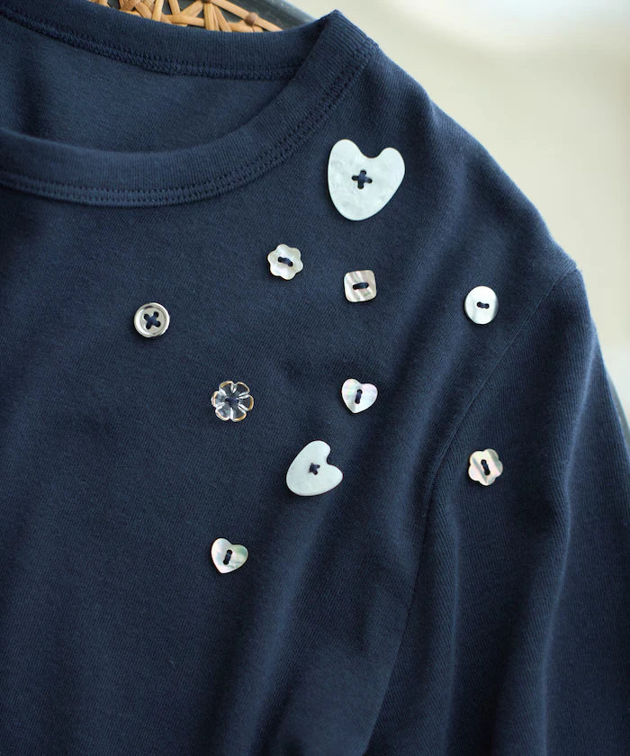 Many Button Cotton Modal Short Sleeve T-Shirt