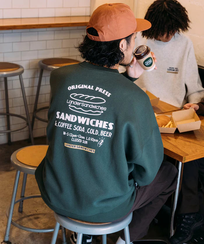 LANDER SANDWICHES×FREAK'S STORE/ Lander Limited Edition Big Silhouette Back Print Crewneck Sweat 【Limited Release】