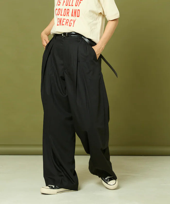 Tuck Wide Slacks Pants