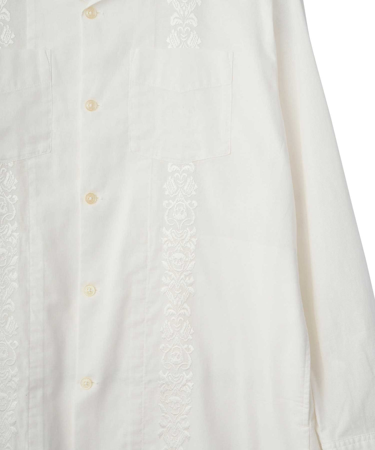 SKULL STRAP Embroidered Cuban Shirt