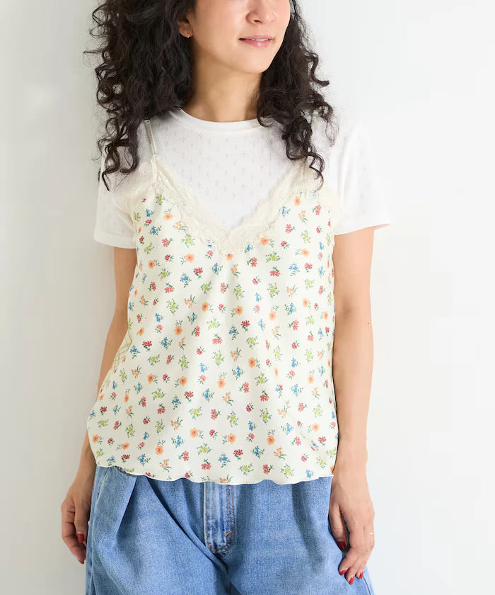 2WAY Floral Satin Camisole