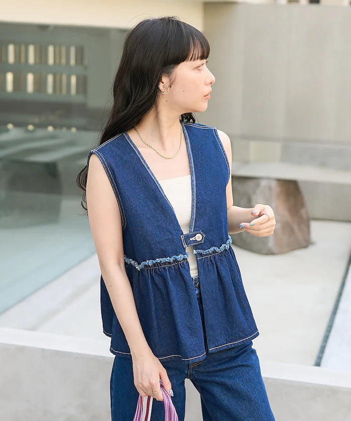 Peplum Gathered Vest <Set Up Compatible>