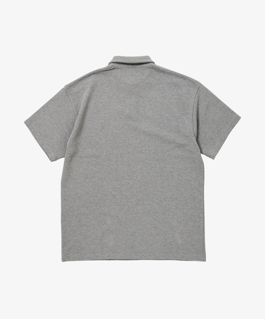 twisted pique polo melange gray