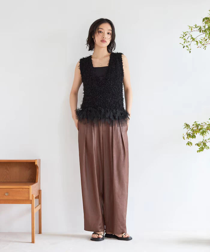 2WAY Fringe Hem Knit Vest