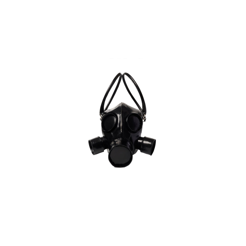 GAS MASK LEATHER HANDBAG：BLACK