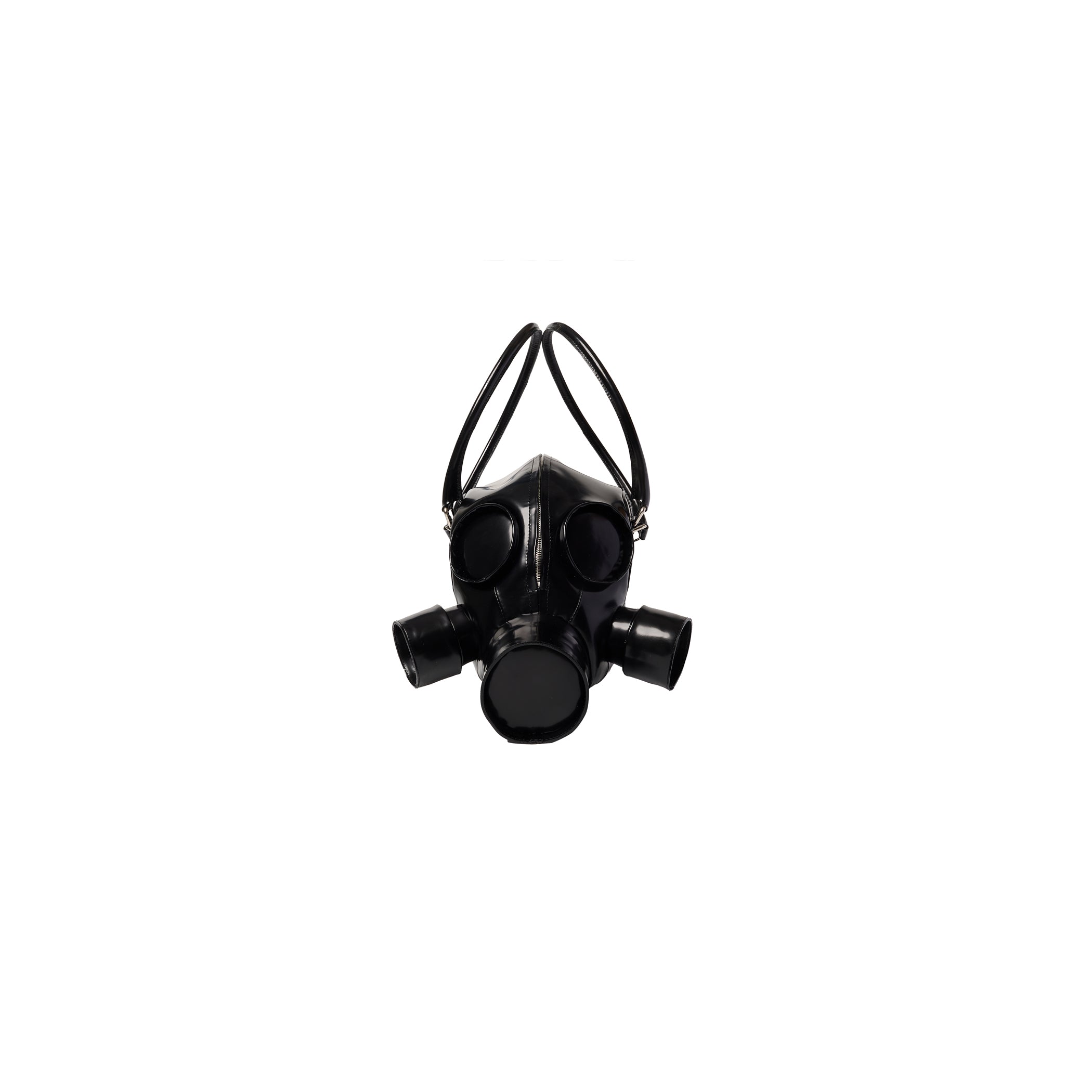 GAS MASK LEATHER HANDBAG：BLACK