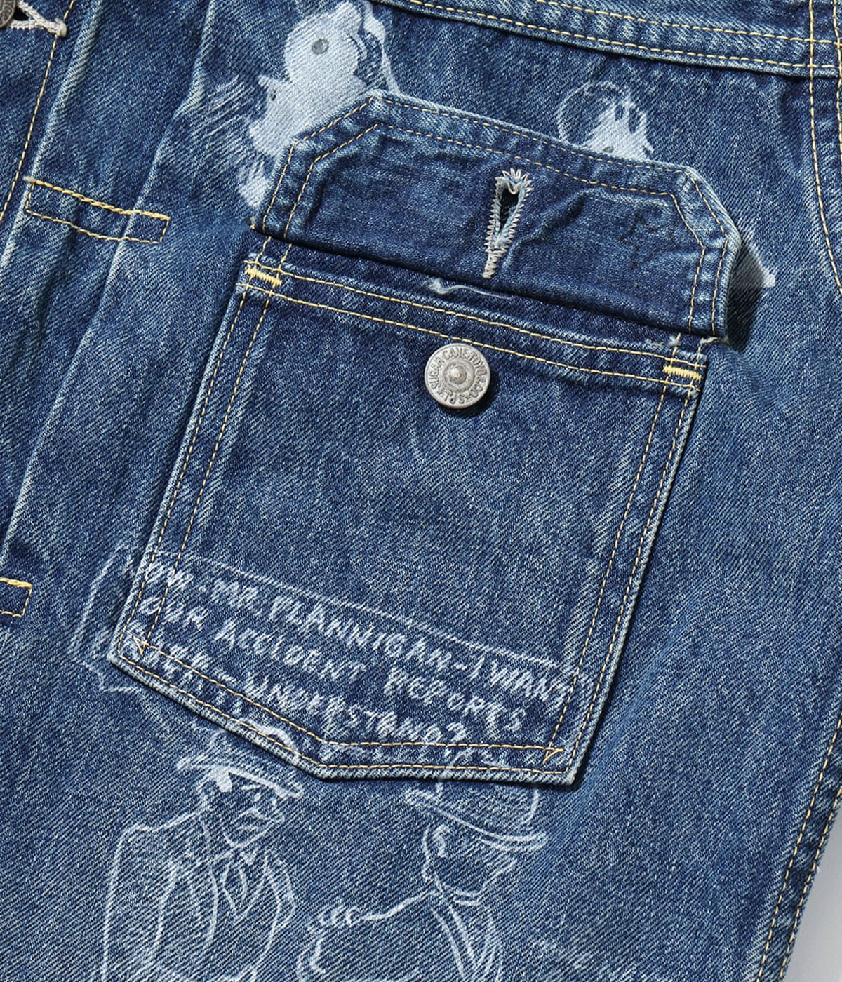 14.25oz. DENIM JACKET 1953 AGED MODEL CARTOON PAINT