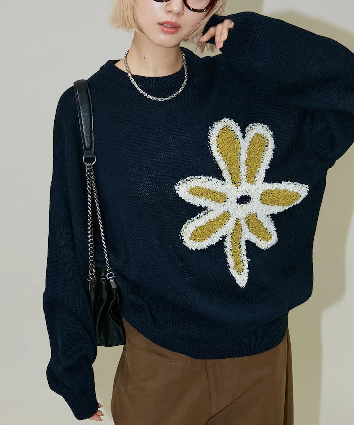 Boucle Flower Pullover Knit [Limited Edition]