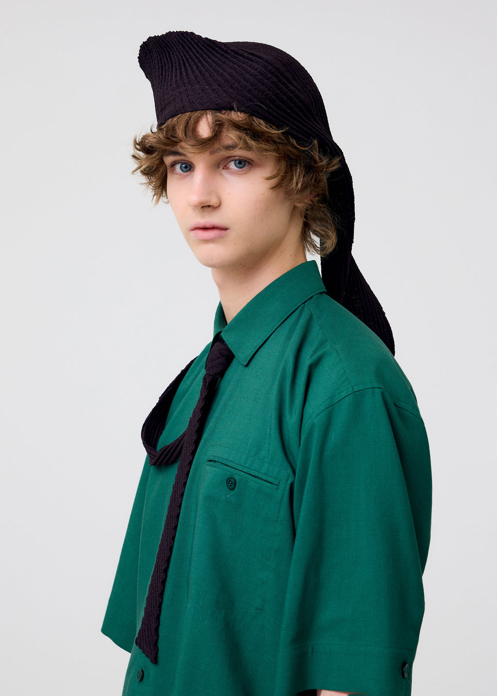 Pleated Seersucker Tie