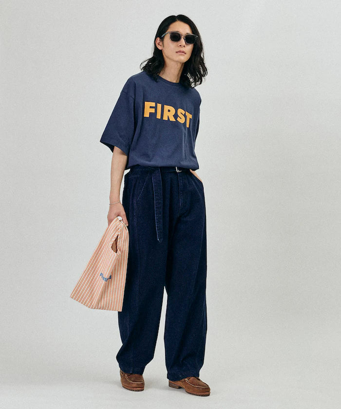 Stripe Print Canvas Market Bag