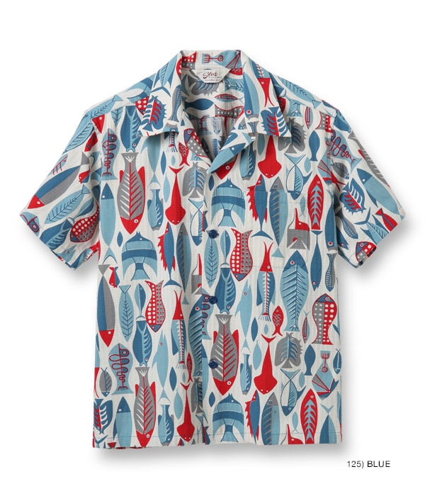 DOBBY COTTON OPEN SHIRT “FISH”