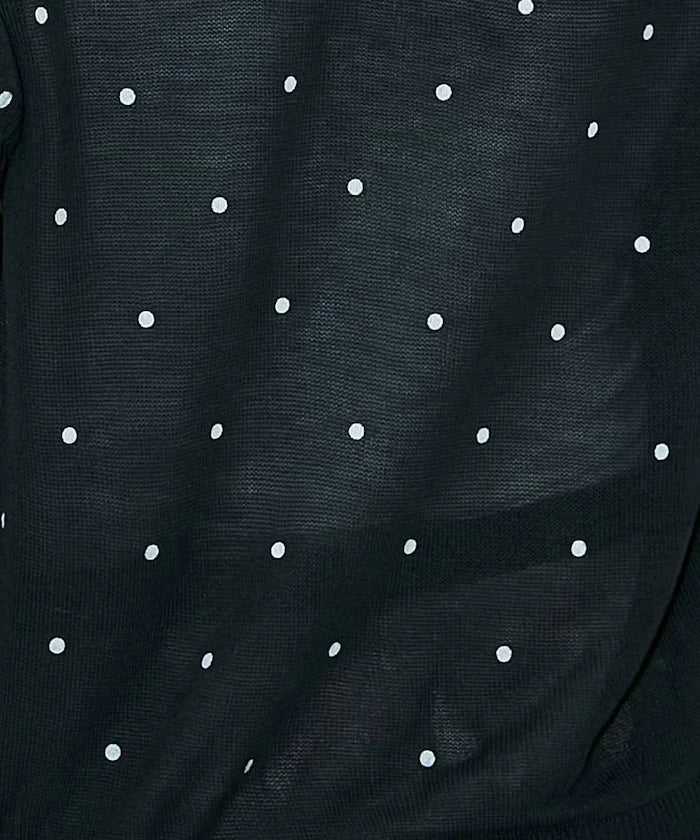 Dot Pattern Layered Short Sleeve Knit Cardigan Limited Release