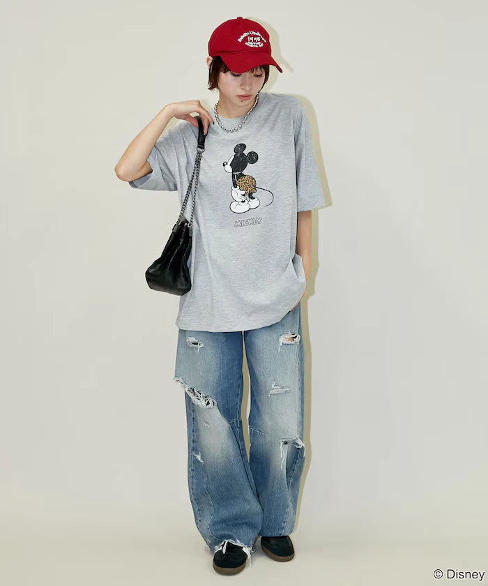 <Functional Material>Mickey Mouse & Minnie Mouse/Face T-Shirt Limited Edition