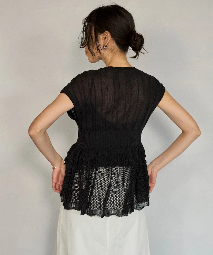 Japan Made Whole Garment Peplum Top
