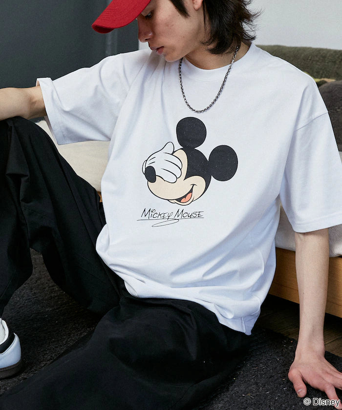 <Functional Material>Mickey Mouse Face T-Shirt Limited Edition
