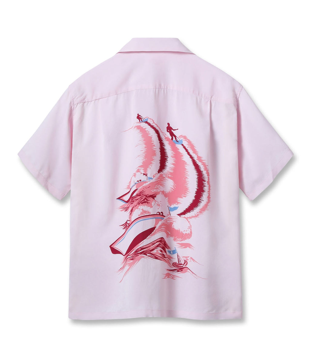 Rayon Hawaiian Shirt "Water Skiing"
