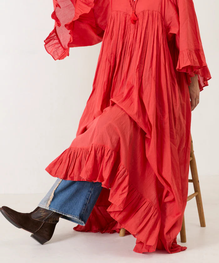 India Square Neck Frilled Dress