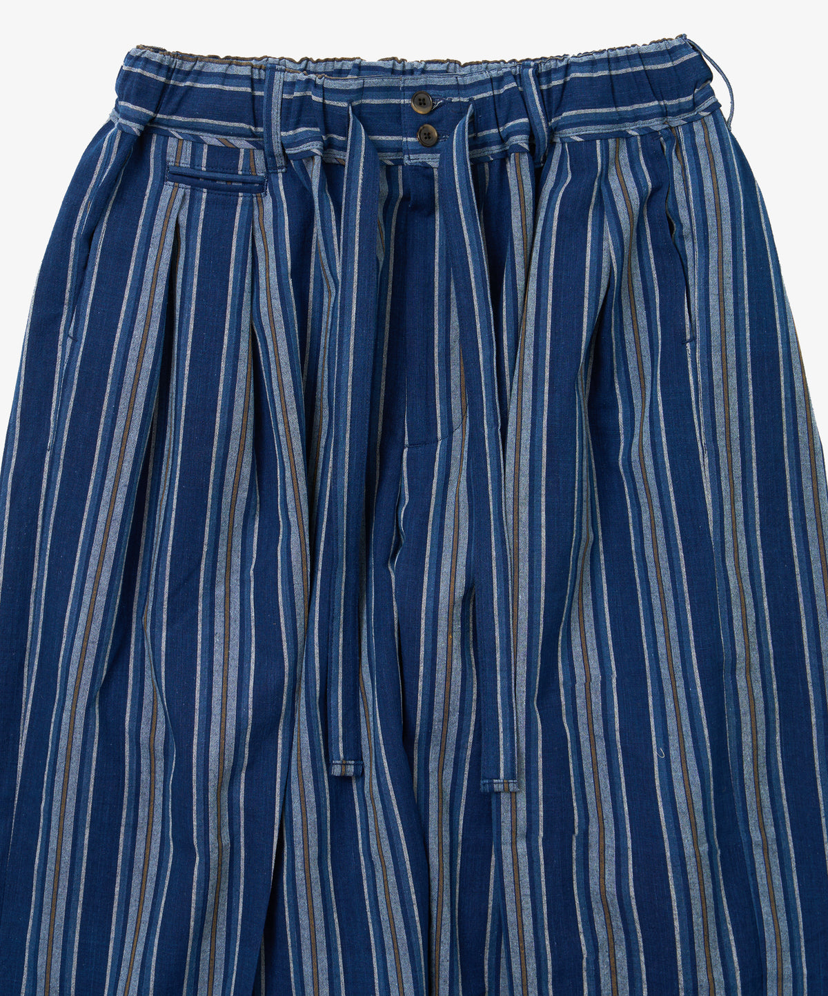 bingo kasuri hakama pants yellow navy stripe