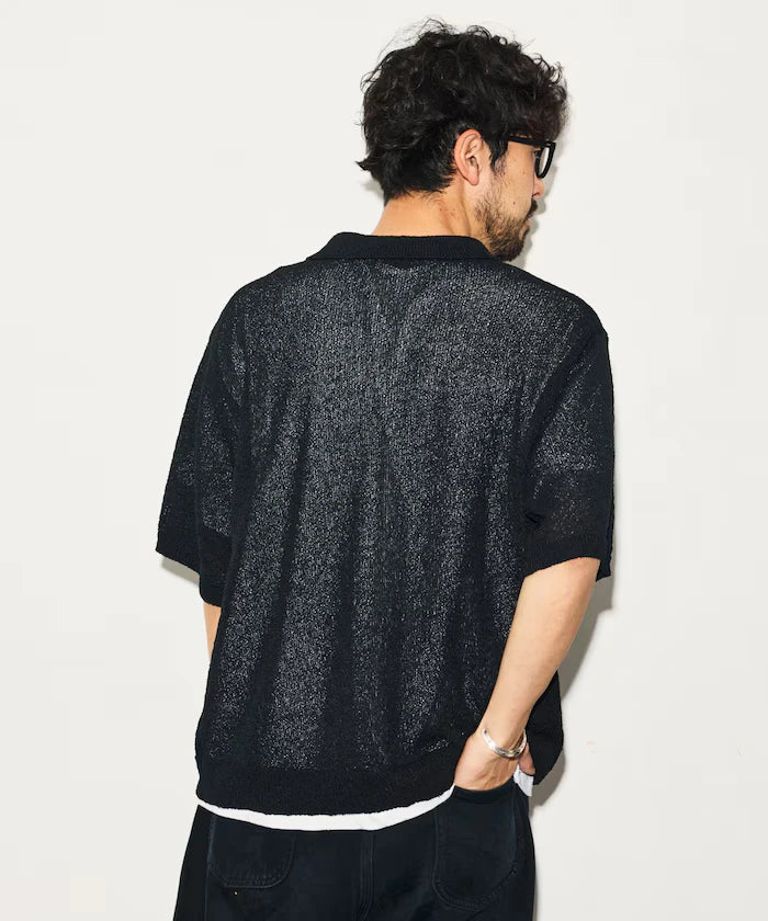 Dry Touch Boucle Yarn Knit Polo Shirt