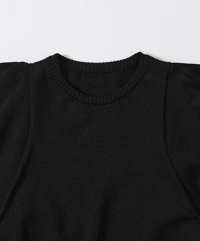 Japan Made Whole Garment Puff Sleeve Top