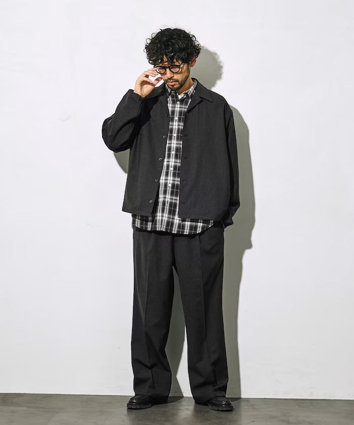 Functional Material Oversized CPO Shirt & Wide Easy Pants Setup / Washable / UV Cut / Quick Dry / Contact Cooling