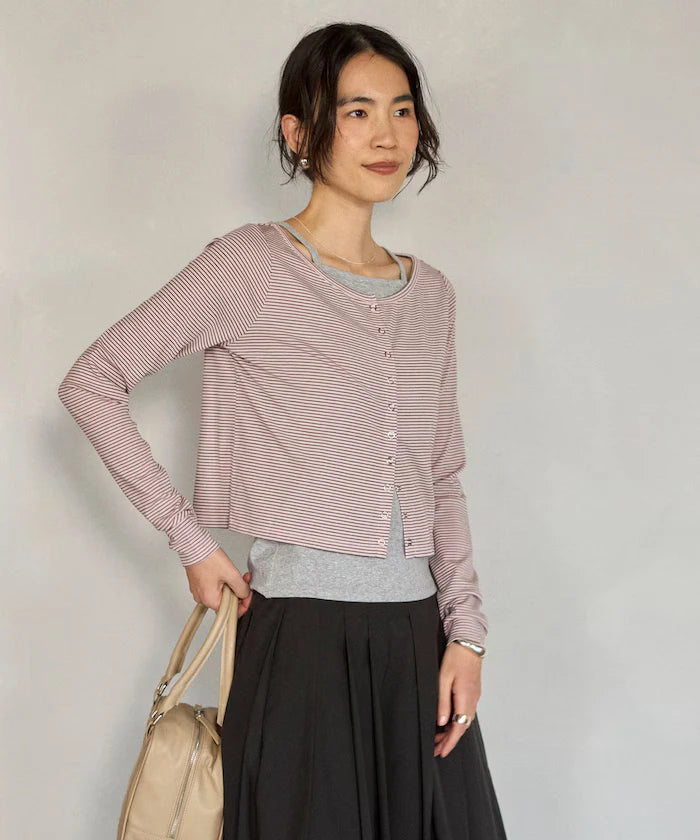 [February 12, 12:00 Release] Layered Set Top / Striped Cardigan & Camisole